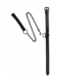 Черный ошейник Sin с поводком - Lola Games - купить с доставкой в Балаково