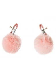 Зажимы на соски Angelic с розовыми меховыми шариками - Lola Games - купить с доставкой в Балаково