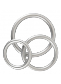 Набор из 3 эрекционных колец под металл Metallic Silicone Cock Ring Set - Orion - в Балаково купить с доставкой