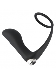 Черное эрекционное кольцо с анальной вибропробкой Vibrating Ring   Plug - Orion - в Балаково купить с доставкой