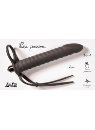 Черная вибронасадка для двойного проникновения Rori - 17 см. - Lola Games - купить с доставкой в Балаково