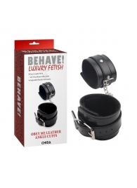 Черные оковы на ноги Obey Me Leather Ankle Cuffs - Chisa - купить с доставкой в Балаково