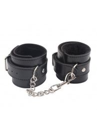 Черные оковы на ноги Obey Me Leather Ankle Cuffs - Chisa - купить с доставкой в Балаково