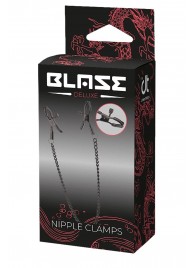Черные зажимы на соски на цепочке BLAZE DELUXE NIPPLE CLAMPS - Dream Toys - купить с доставкой в Балаково