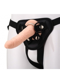 Телесный страпон на черных трусиках STRAP ON REAL DILDO - 20 см. - Dream Toys - купить с доставкой в Балаково