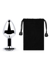 Серебристая анальная пробка с прозрачным стразом - 7,2 см. - Anal Jewelry Plug - купить с доставкой в Балаково