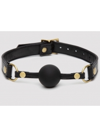 Черный кляп-шар Bound to You Faux Leather Ball Gag - Fifty Shades of Grey - купить с доставкой в Балаково