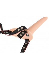 Телесный поясной страпон с вибрацией Vibrating Strap-On - 15,7 см. - Orion - купить с доставкой в Балаково