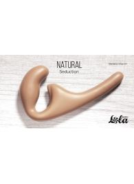 Бежевый безремневой страпон Seduction - 20,5 см. - Lola Games - купить с доставкой в Балаково