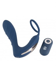 Синий вибростимулятор простаты с кольцом - 14,5 см. - Orion - в Балаково купить с доставкой