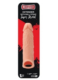 Телесная насадка EXTENDER WITH BALL STRAP 6.5 - 17 см. - Dream Toys - в Балаково купить с доставкой