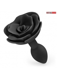 Черная гладкая анальная втулка-роза - Notabu - купить с доставкой в Балаково