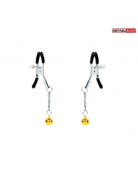 Оригинальные зажимы на соски с желтыми шариками - Notabu - купить с доставкой в Балаково