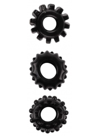 Набор из 3 черных эрекционных колец SET OF 3 COCKRINGS - Dream Toys - в Балаково купить с доставкой