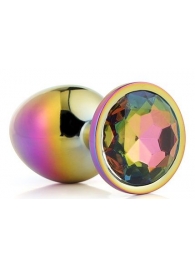 Голографическая анальная втулка с радужным кристаллом - 7,1 см. - Dream Toys - купить с доставкой в Балаково