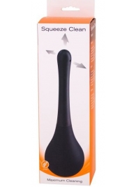 Черный анальный душ SQUEEZE CLEAN с закругленным наконечником - Seven Creations - купить с доставкой в Балаково