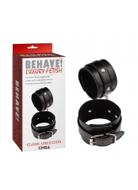 Черные оковы Classic Ankle Cuffs - Chisa - купить с доставкой в Балаково