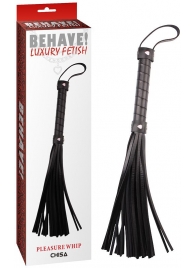 Черная многохвостая плеть Pleasure Whip - 46 см. - Chisa - купить с доставкой в Балаково