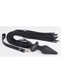 Черная анальная пробка с плетью - Sitabella - купить с доставкой в Балаково