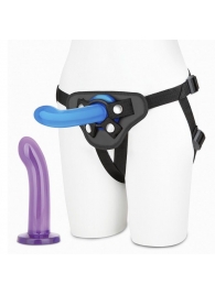 Страпон унисекс Beginners Strap-On с 2 насадками - 15 и 13 см. - Lux Fetish - купить с доставкой в Балаково