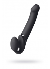 Черный безремневой вибрострапон Vibrating Bendable Strap-On L - Strap-on-me - купить с доставкой в Балаково