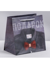 Ламинированный квадратный пакет «Мужской стиль» - 14 х 14 х 9 см. - Сима-Ленд - купить с доставкой в Балаково