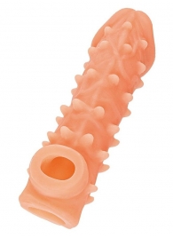 Телесная закрытая насадка с пупырышками Cock Sleeve Size L - 17,6 см. - KOKOS - в Балаково купить с доставкой