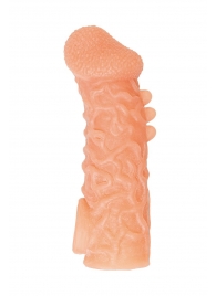 Телесная закрытая насадка с шершавой головкой Cock Sleeve Size M - 15,6 см. - KOKOS - в Балаково купить с доставкой