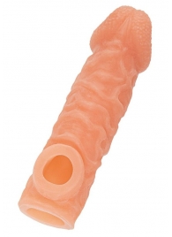 Телесная закрытая насадка с шершавой головкой Cock Sleeve Size L - 17,6 см. - KOKOS - в Балаково купить с доставкой