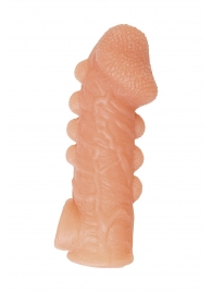 Телесная закрытая насадка с шишечками Cock Sleeve Size M - 15,6 см. - KOKOS - в Балаково купить с доставкой