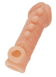 Телесная закрытая насадка с шишечками Cock Sleeve Size M - 15,6 см. - KOKOS - в Балаково купить с доставкой