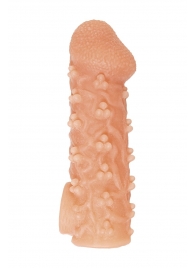 Телесная закрытая насадка с пучками шишечек Cock Sleeve Size M - 15,6 см. - KOKOS - в Балаково купить с доставкой