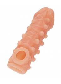 Телесная закрытая насадка с шариками Cock Sleeve Size S - 13,8 см. - KOKOS - в Балаково купить с доставкой