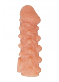 Телесная закрытая насадка с шариками Cock Sleeve Size M - 15,6 см. - KOKOS - в Балаково купить с доставкой