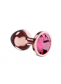 Пробка цвета розового золота с малиновым кристаллом Diamond Ruby Shine S - 7,2 см. - Lola Games - купить с доставкой в Балаково