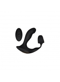 Черный вибромассажер простаты с эрекционным кольцом Strapped   Tapped - Zero Tolerance - в Балаково купить с доставкой