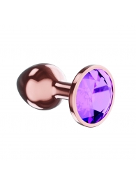 Пробка цвета розового золота с фиолетовым кристаллом Diamond Amethyst Shine L - 8,3 см. - Lola Games - купить с доставкой в Балаково