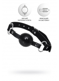 Черный кляп-шар на кожаных ремешках Anonymo - ToyFa - купить с доставкой в Балаково