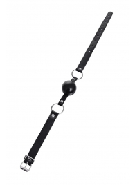 Черный кляп-шар на кожаных ремешках Anonymo - ToyFa - купить с доставкой в Балаково