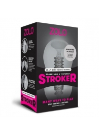 Серый двусторонний мастурбатор MINI DOUBLE BUBBLE - Zolo - в Балаково купить с доставкой