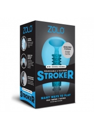 Голубой двусторонний мастурбатор MINI DOUBLE BUBBLE - Zolo - в Балаково купить с доставкой