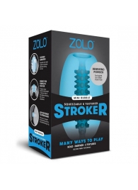 Голубой двусторонний мастурбатор MINI BUBBLE - Zolo - в Балаково купить с доставкой