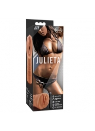 Мастурбатор-вагина цвета карамели Julieta с вибрацией - Blush Novelties - в Балаково купить с доставкой