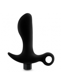 Черный анальный вибратор Silicone Vibrating Prostate Massager 01 - 10,8 см. - Blush Novelties - в Балаково купить с доставкой