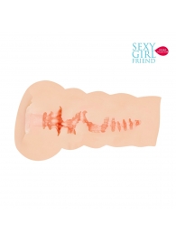 Мастурбатор-вагина телесного цвета с бороздками на внешней части - Bior toys - в Балаково купить с доставкой