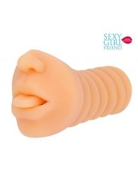 Телесный мастурбатор-ротик с высунутым язычком - Bior toys - в Балаково купить с доставкой