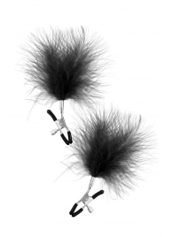 Зажимы на соски с черными пуховыми кисточками Sweet Caress Feather Nipple Clumps - Sweet Caress - купить с доставкой в Балаково