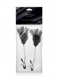 Зажимы для сосков с черными перьями Sweet Caress Feather Nipple Clumps - Sweet Caress - купить с доставкой в Балаково