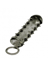 Дымчатая стимулирующая насадка с закрытой головкой SAMURAI PENIS SLEEVE BLACK - 14,5 см. - NMC - в Балаково купить с доставкой