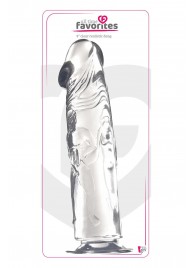 Прозрачный фаллоимитатор с фигурками на поверхности - 21,6 см. - Dream Toys